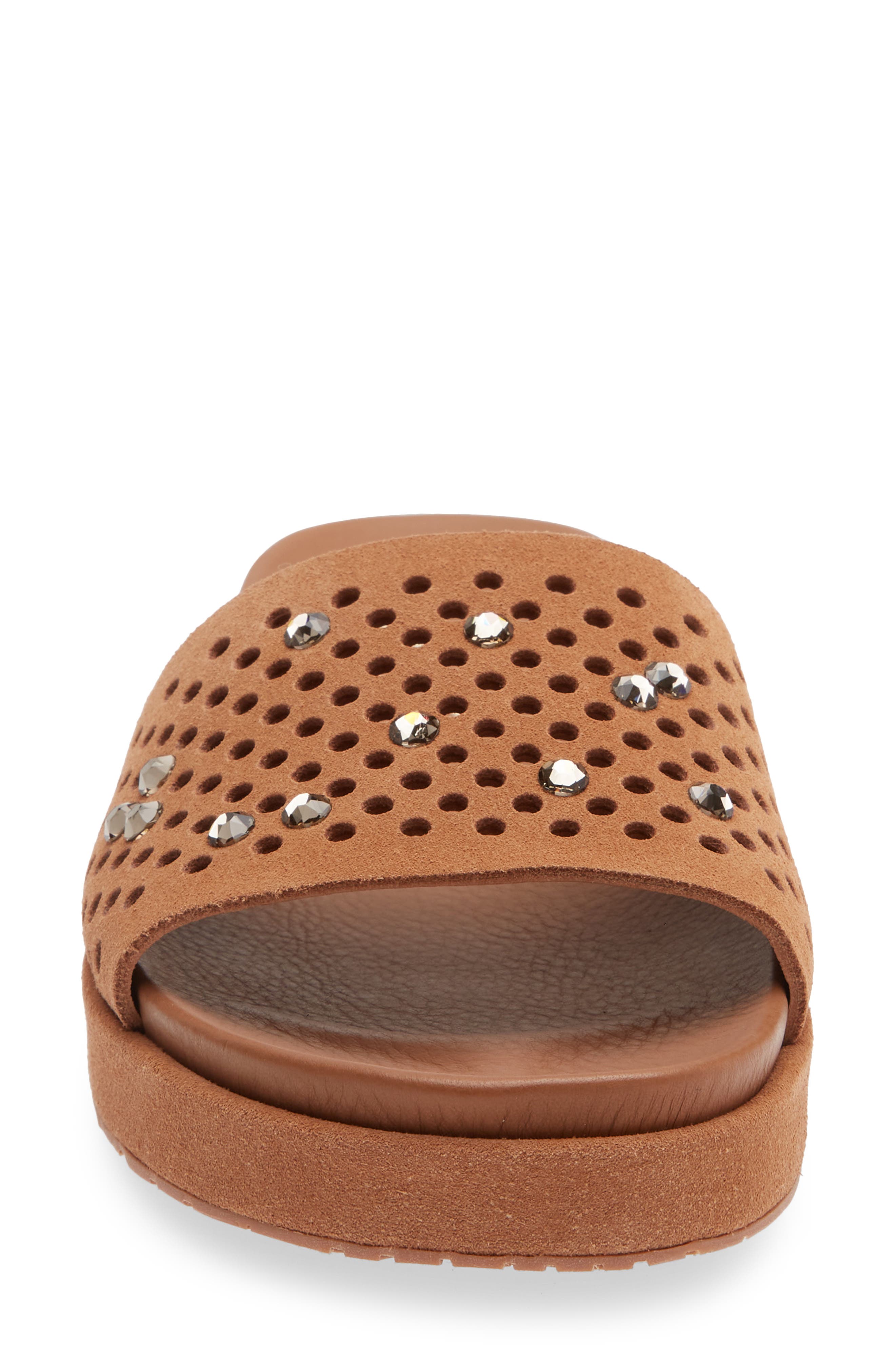 Julienne Slide Sandal, Alternate, color, ADOBE CASTORO