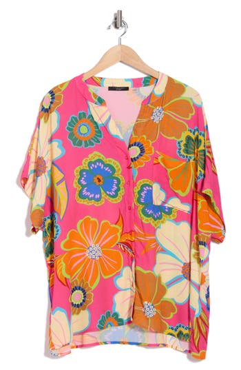 T Tahari Elbow Sleeve Button-up Shirt