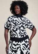 ELOQUII Cropped Intarsia Sweater