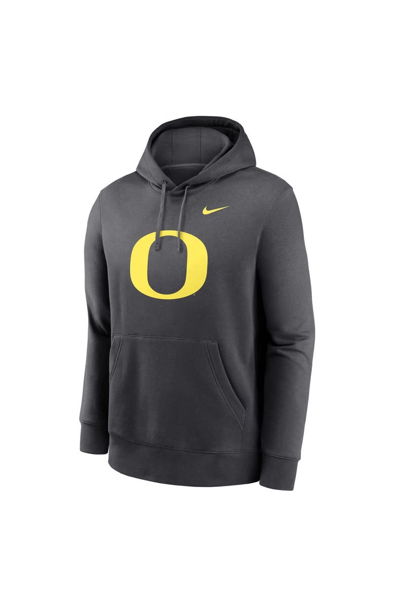Nike Men's Nike Anthracite Oregon Ducks Primetime Club Fleece Pullover Hoodie, Alternate, color, Anthracite