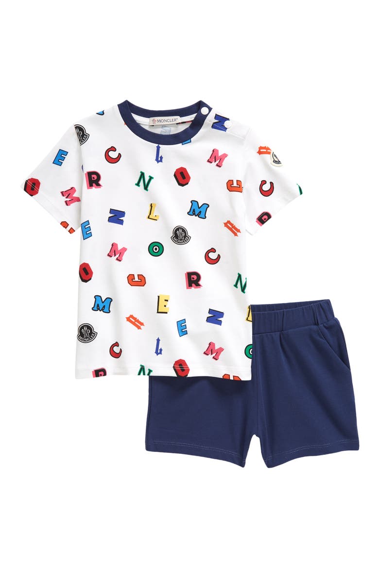 Kids' Graphic Tee & Shorts Set, Main, color, WHITE NAVY