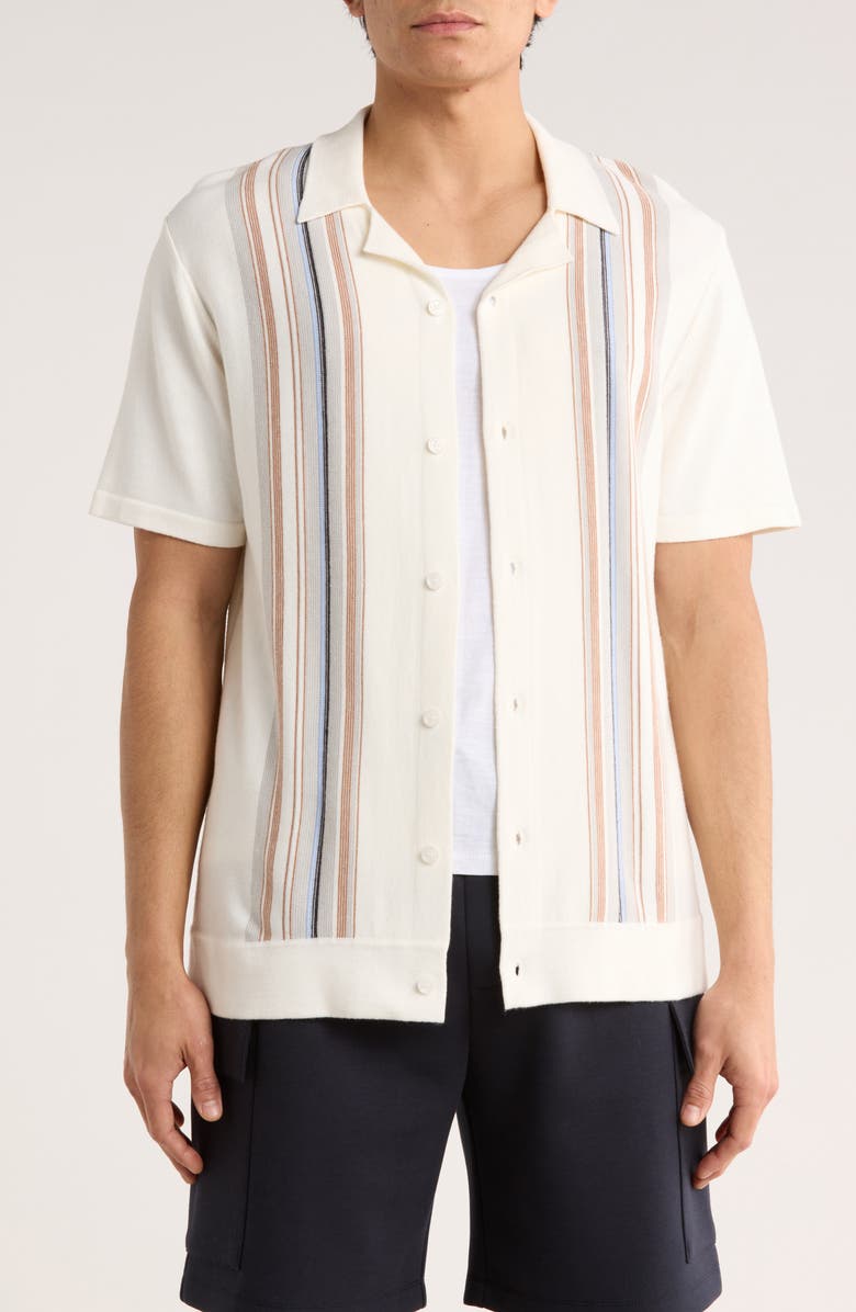 TRUTH Stripe Camp Shirt, Main, color, White/ Blue/ Grey Multi
