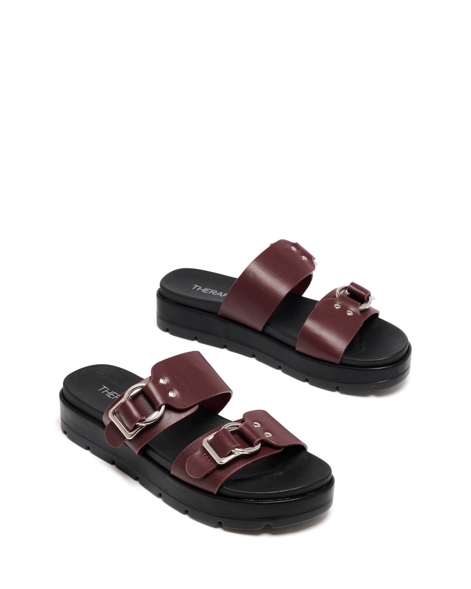 Litmus Open Round Toe Sandal, Alternate, color, Bordeaux Pu