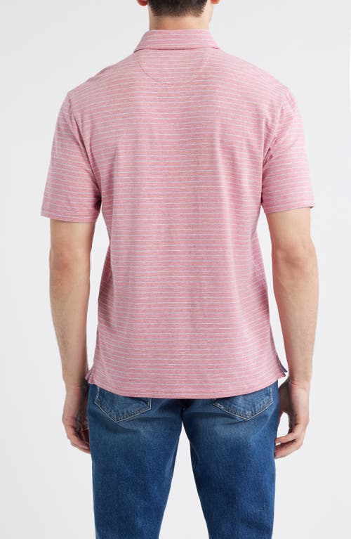 Johnnie-o Ryan Stripe Polo In Pink