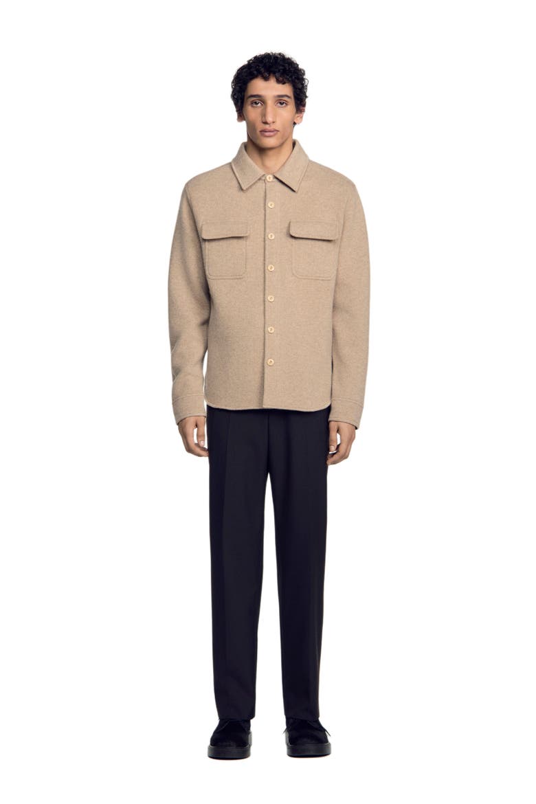 Boiled wool overshirt, Main, color, Beige / taupe