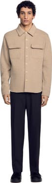 SANDRO Boiled wool overshirt