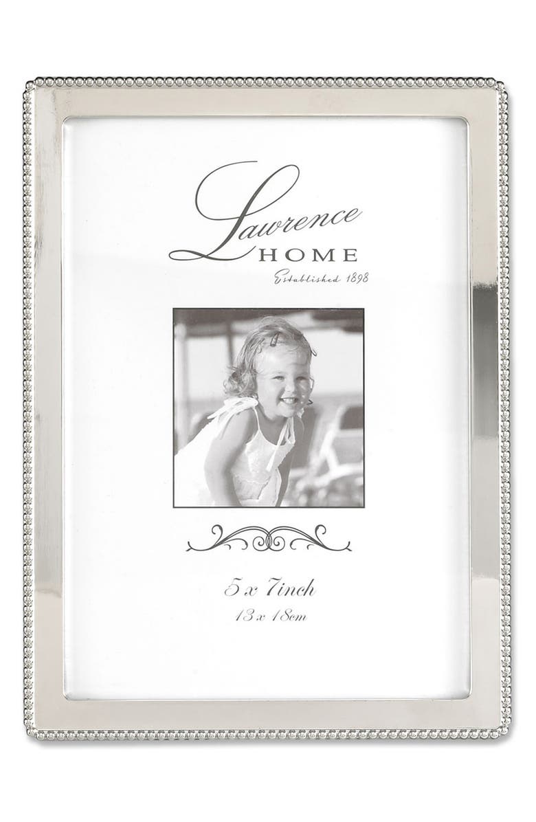 Lawrence Frames Silver Beaded Picture Frame - 5"x7", Main, color, Silver