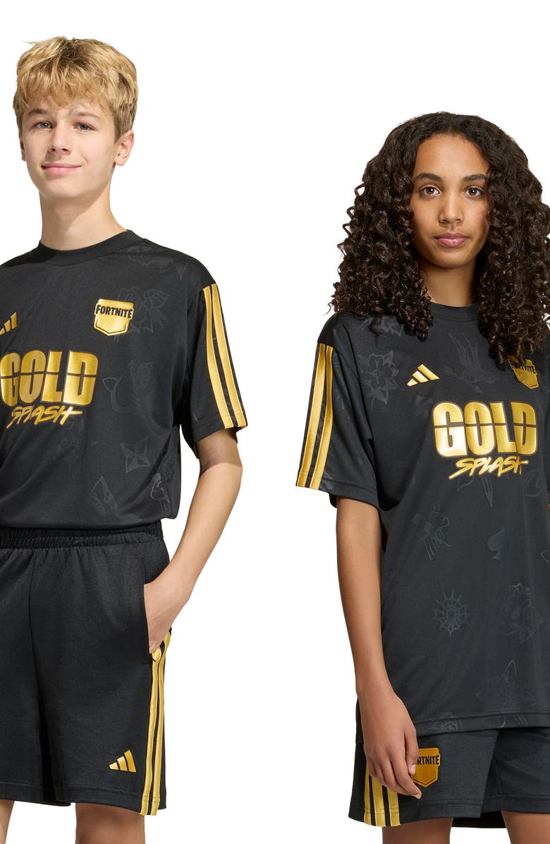 adidas Originals x Fortnite Kids' Midas Jersey, Alternate, color, Black