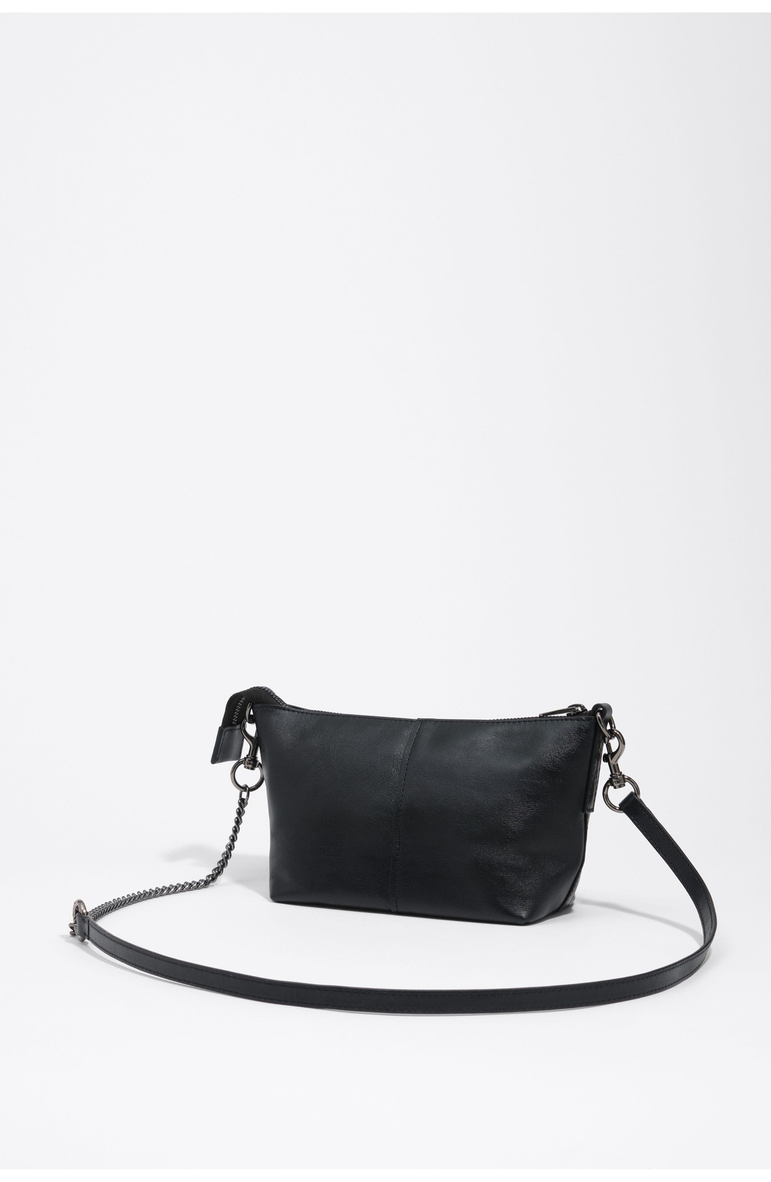 Small Madrid Leather Bag, Alternate, color, BLACK
