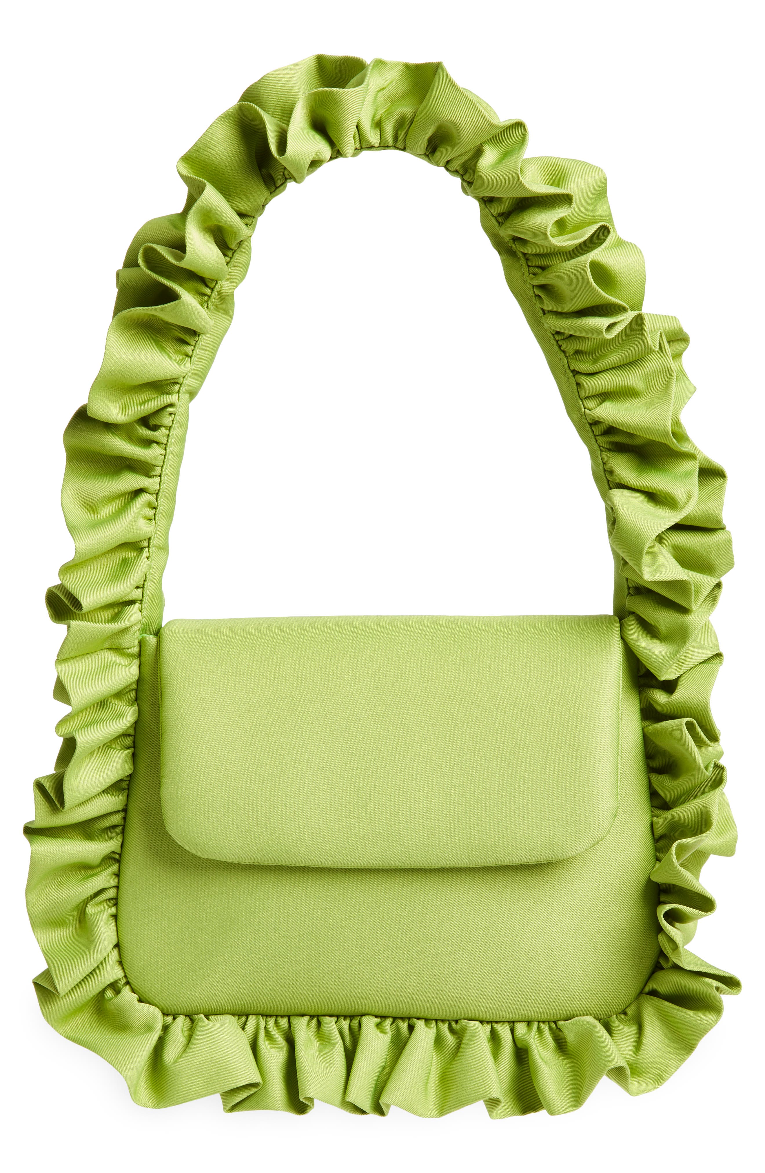 Baggy London Baguette Flap Denim Shoulder Bag, Main, color, Olive Green