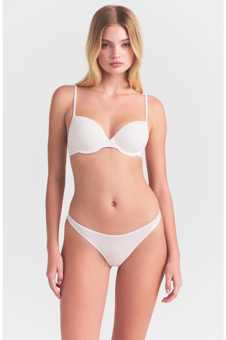 Everyday Stretch Cotton T-Shirt Bra, Alternate, color, SNOW