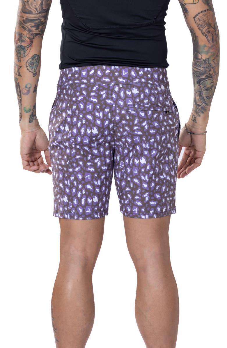 VAST Leopard Print II Stretch Board Shorts, Alternate, color, Plum Multi