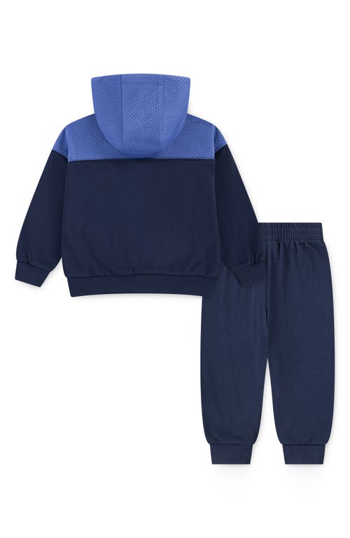 Nike Kids' Colorblock Graphic Hoodie & Joggers Set In Blue