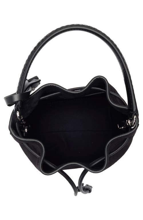 Stuart Weitzman Mini Rae Suede Bucket Bag In Black