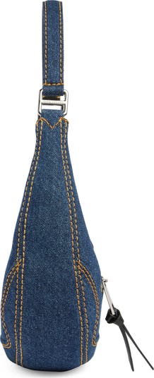 Denim Cruiser Small Crescent Shoulder Bag