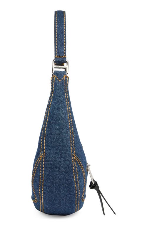 MARC JACOBS MARC JACOBS DENIM CRUISER SMALL CRESCENT SHOULDER BAG 