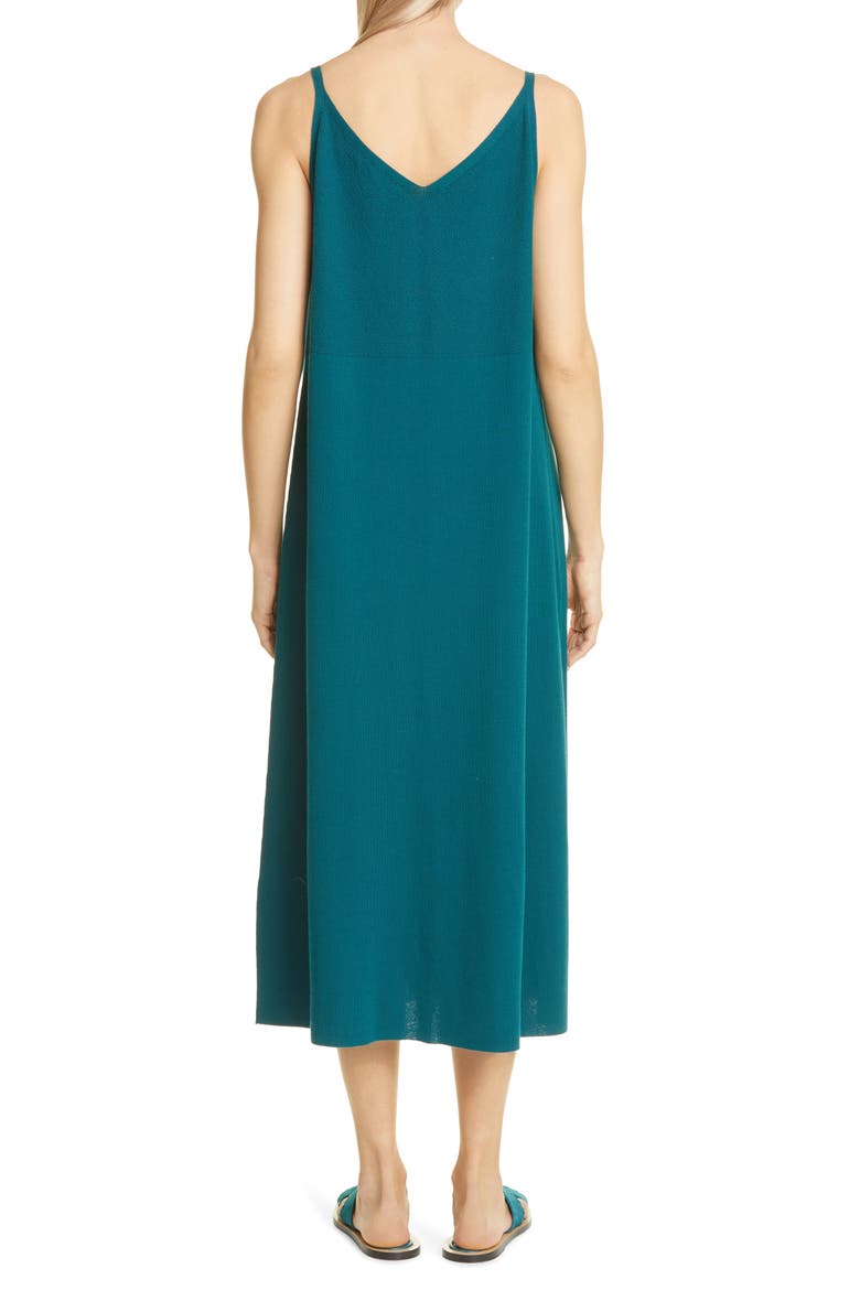 Cotton Crepe Midi Sweater Dress, Alternate, color, DEEP LAGOON