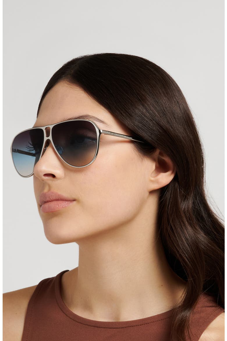60mm Gradient Pilot Sunglasses, Alternate, color, GOLD/BROWN