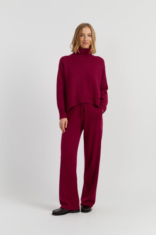 Chinti & Parker Pure Cashmere Relaxed Rollneck Sweater In Cherry