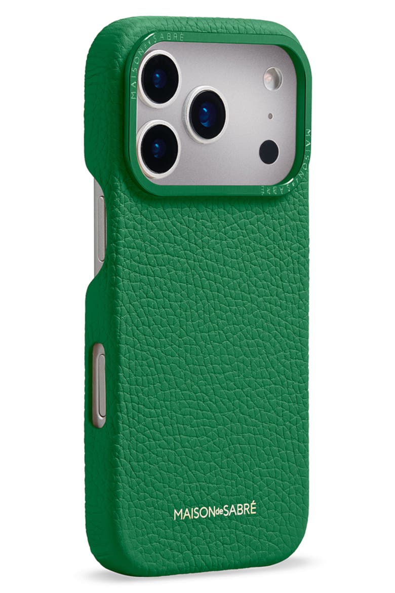 Leather Phone Case iPhone 17 Pro, Alternate, color, Emerald Green