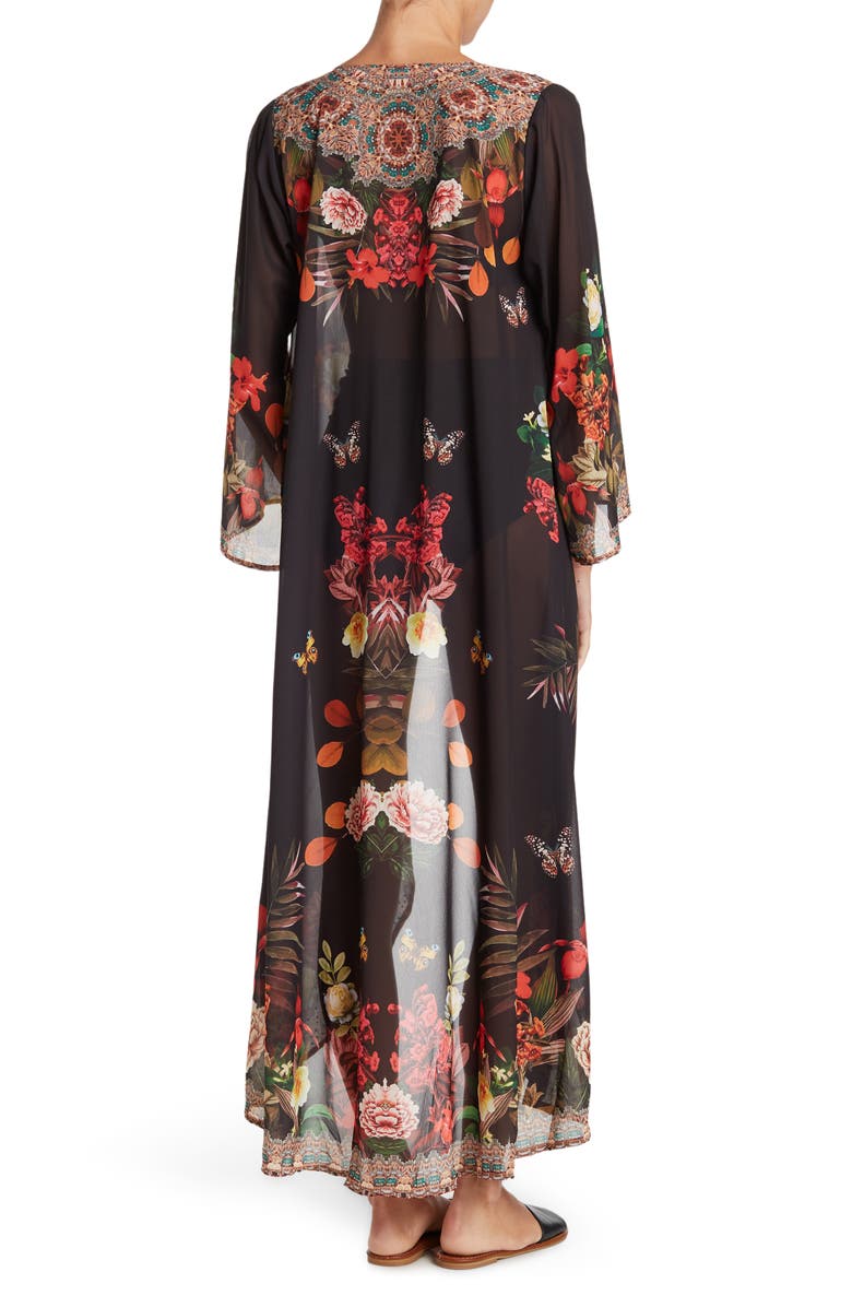 RANEES Floral Print Cover-Up Long Duster, Alternate, color,