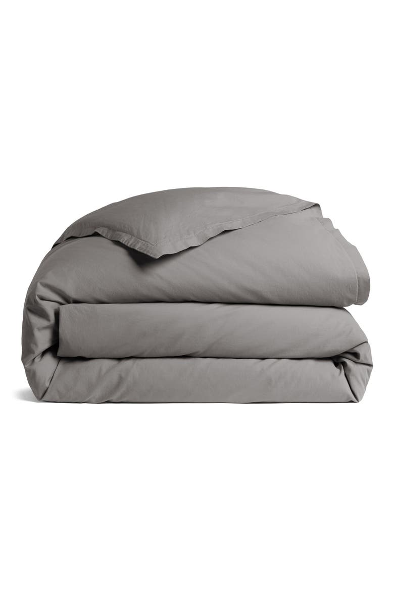 Percale Egyptian Cotton Duvet Cover, Main, color, PEBBLE