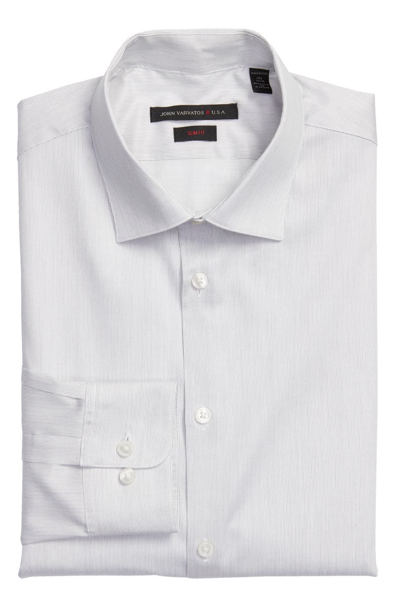 John Varvatos Star USA Slim Fit Stripe Stretch Dress Shirt, Main, color,