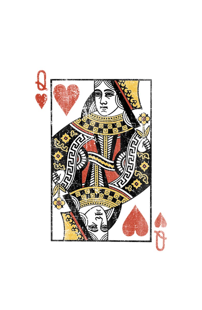 Lost Gods Men's Lost Gods Queen of Hearts Graphic T-Shirt, Alternate, color, White