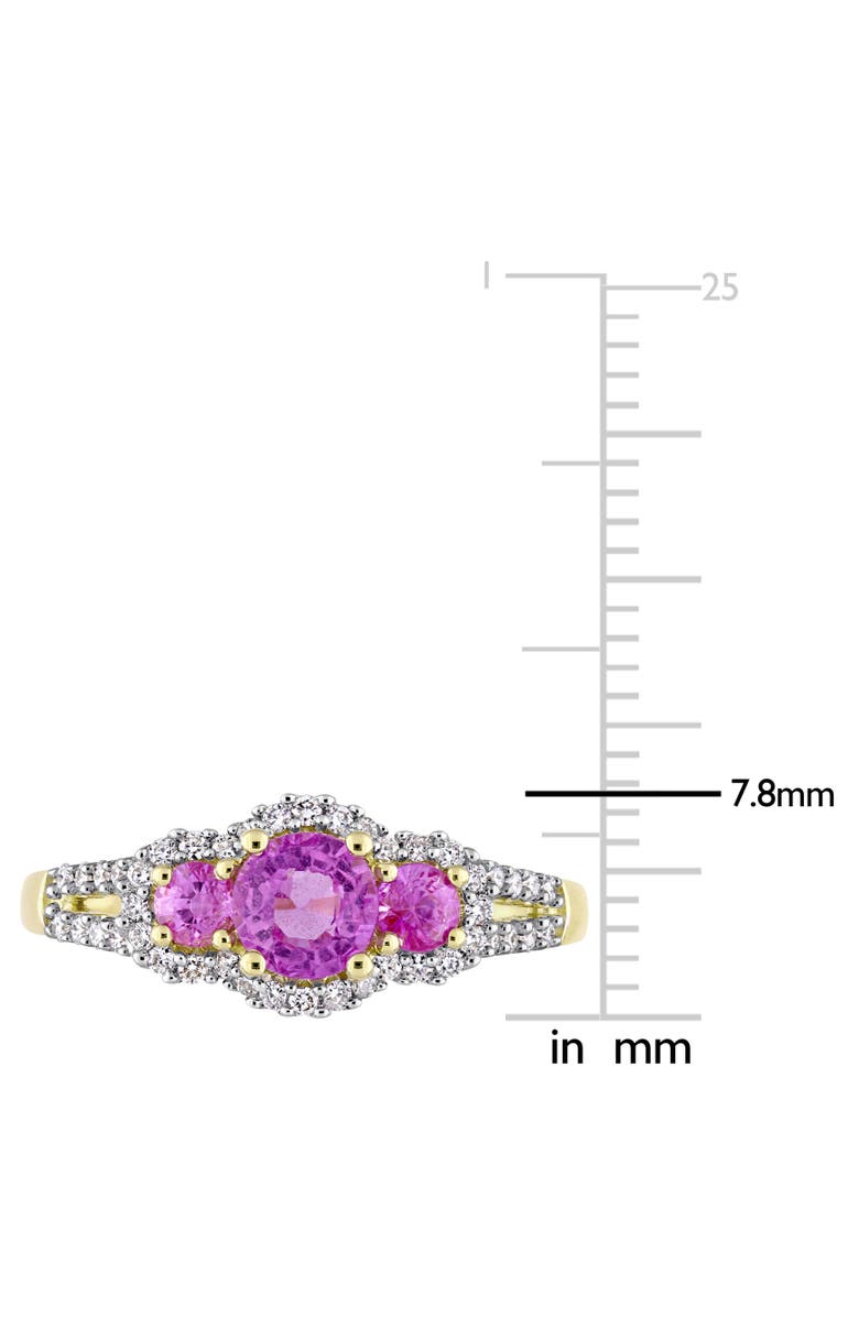 Julianna B. Pink Sapphire & Diamond 3-Stone Ring 14k, Alternate, color, Sapphire