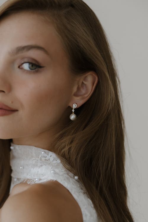 Untamed Petals Melody Pearl Drop Earrings In Gold