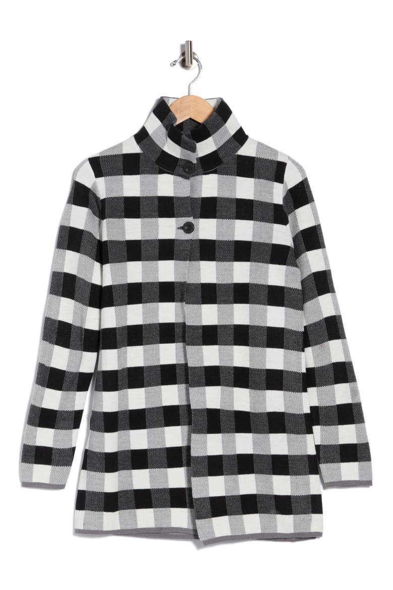 Plaid Cardigan, Alternate, color, OFF WHITE