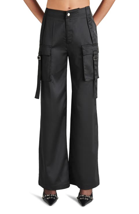 Ace Wide Leg Satin Cargo Pants