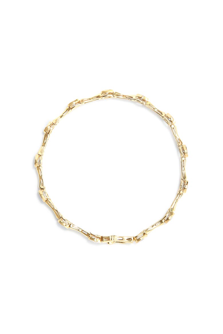 10K Yellow Gold Plated Silver 1.0 Cttw Diamond Bezel Style Station Link Bracelet, Alternate, color, Yellow