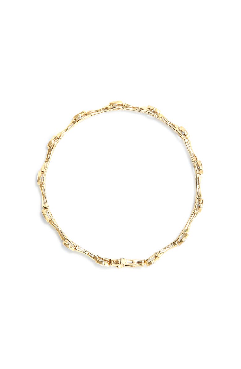 Haus of Brilliance 10K Yellow Gold Plated Silver 1.0 Cttw Diamond Bezel Style Station Link Bracelet, Alternate, color, Yellow