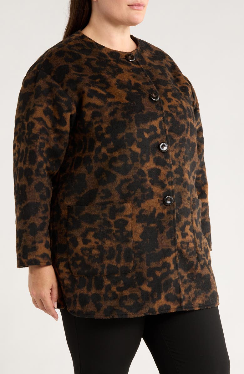 Anne Klein Leopard Print Topper Jacket, Alternate, color,