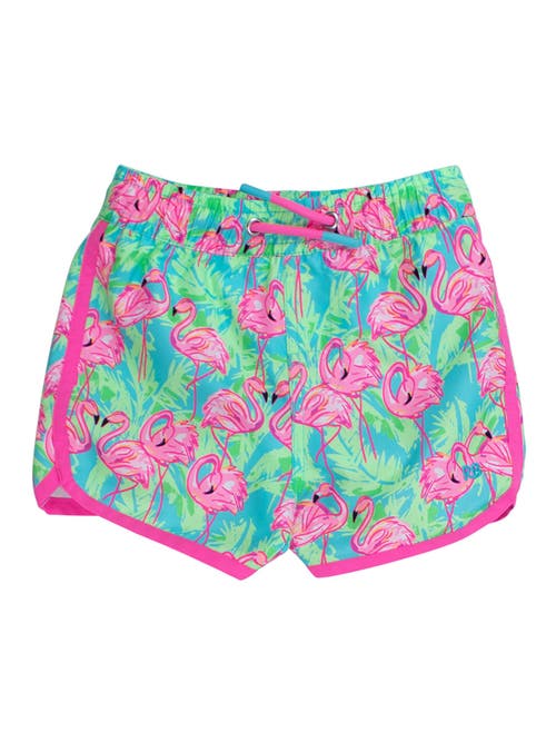 Ruggedbutts Boys Upf50+ Sun Protected Dolphin Hem Swim Trunks In Multi