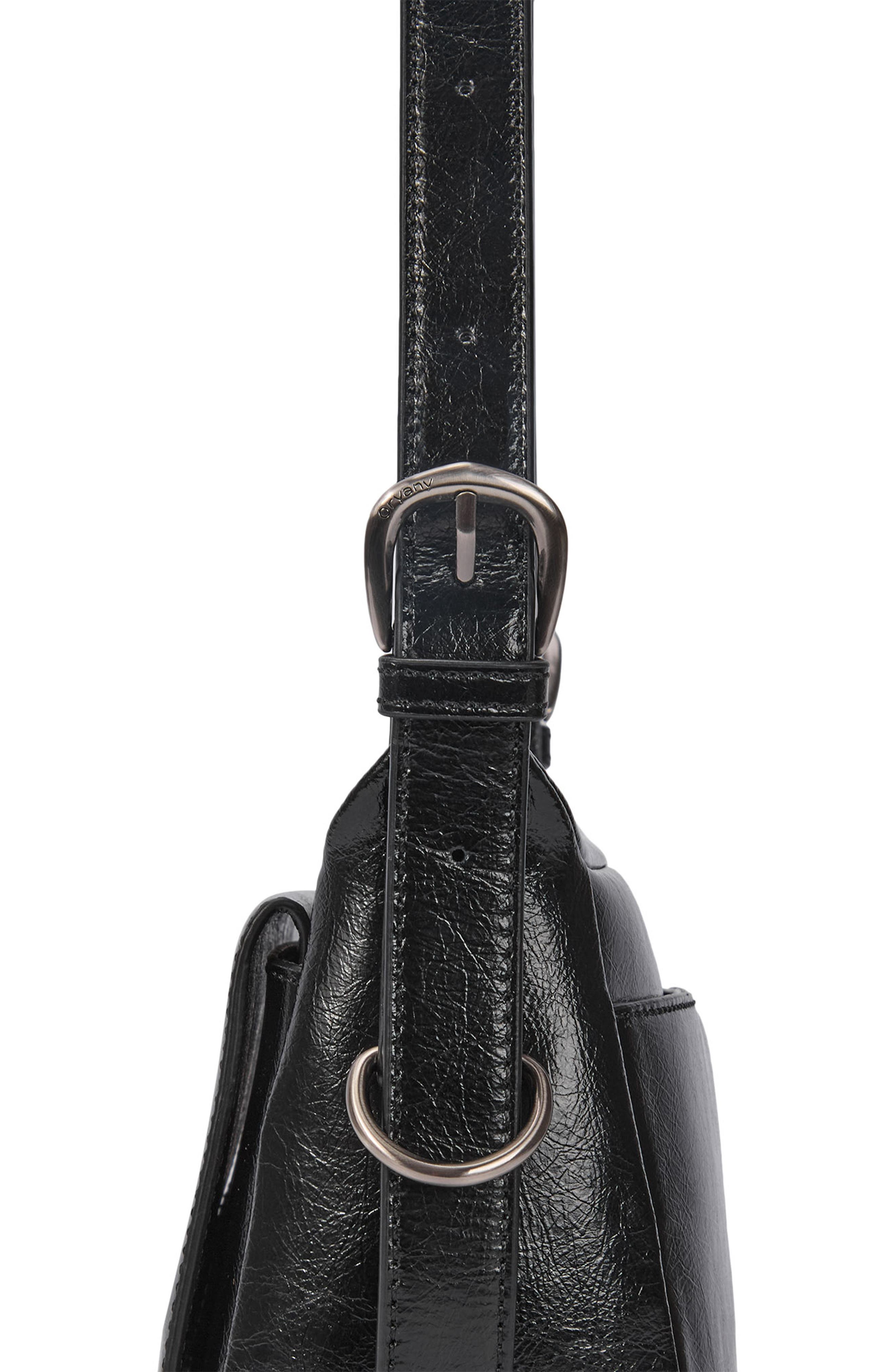 Oryany Moto Leather Crossbody Bag, Alternate, color, Black