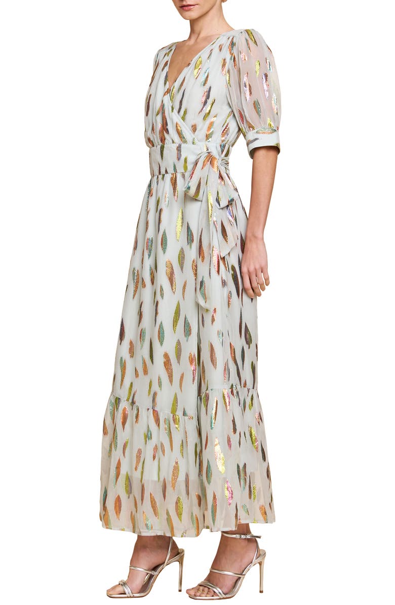 CIEBON Whitney Metalllic Print Wrap Dress, Alternate, color,