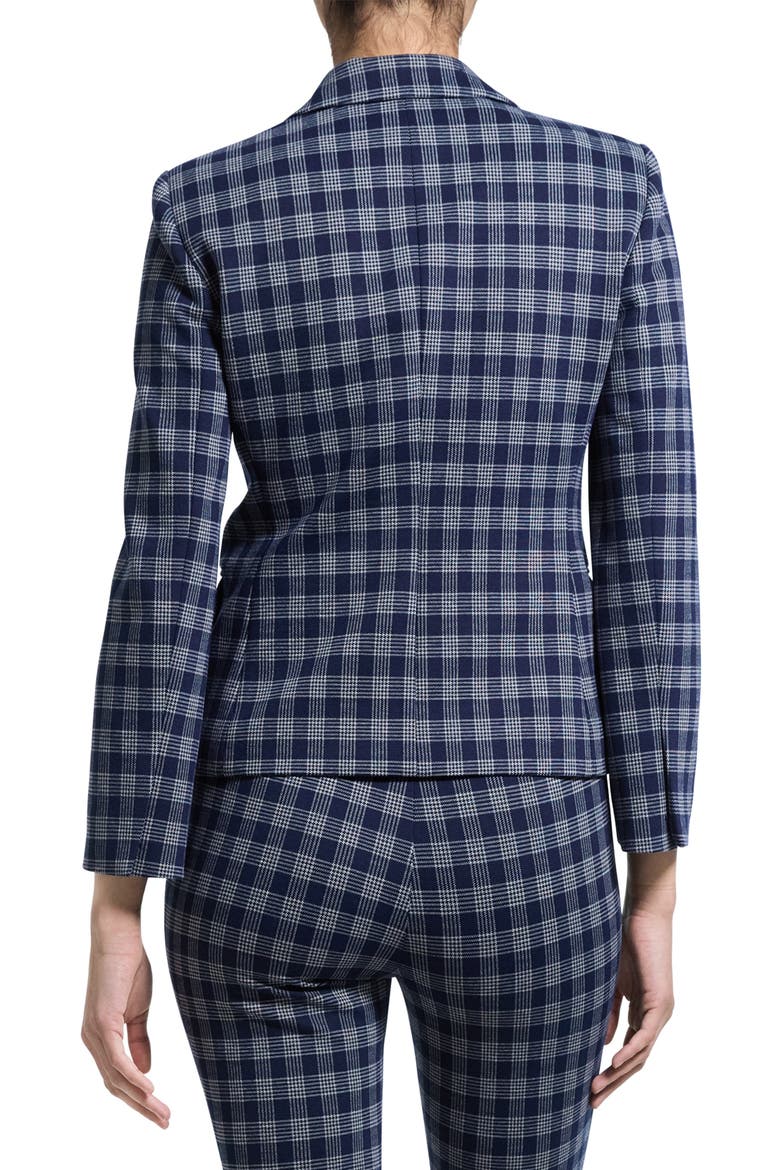 Plaid One-Button Blazer, Alternate, color, NAVY MULTI - G2S