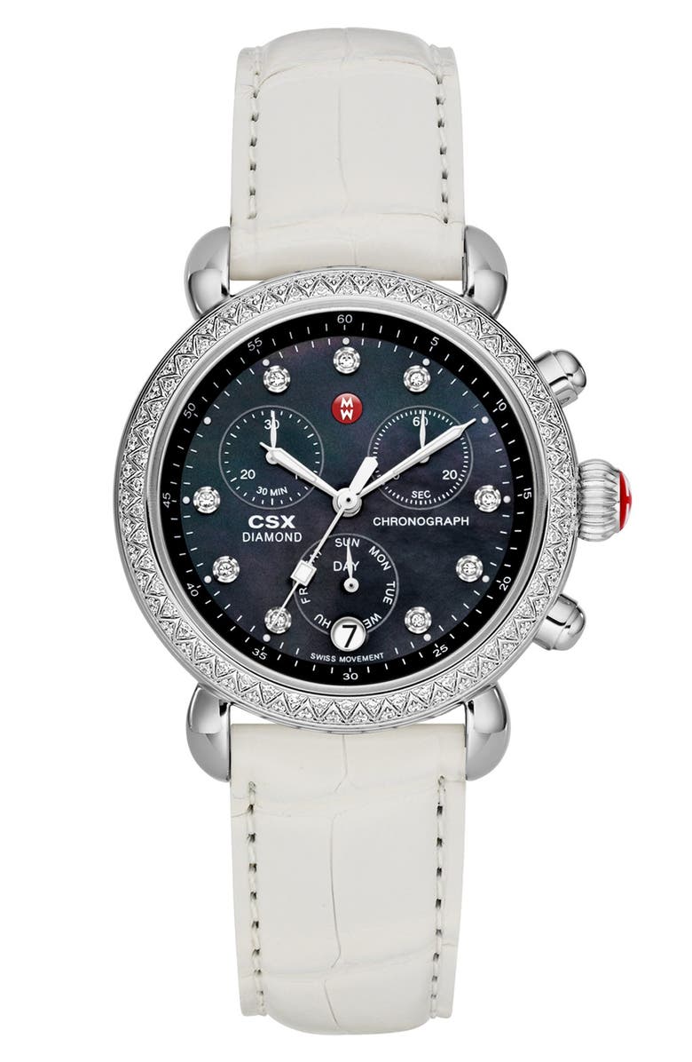 MICHELE 18mm Alligator Watch Strap, Alternate, color, 