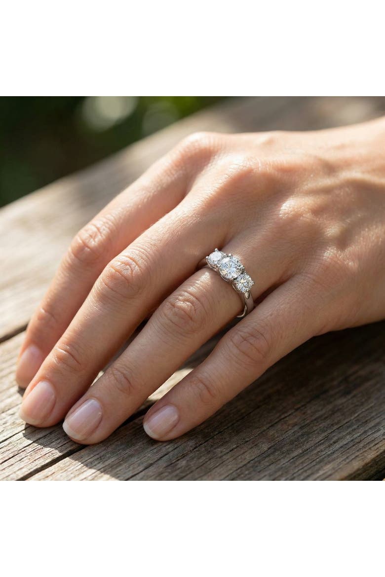 1 3/4 Ct Three Stone Diamond Engagement Ring 10K Gold Lab Grown, Alternate, color, 10k White Gold