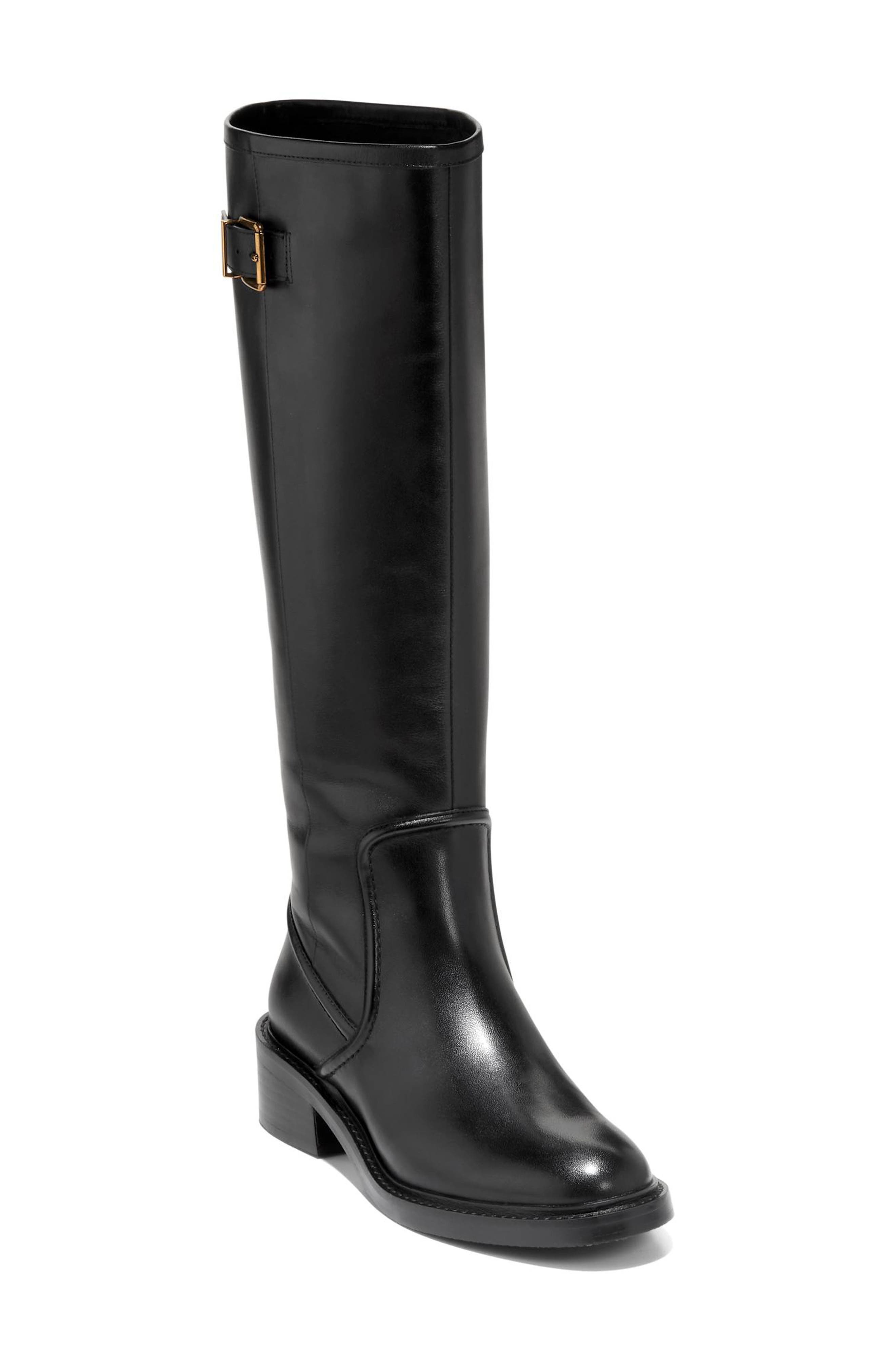 Cole Haan Silvana Tall Boot, Main, color, Black Leather