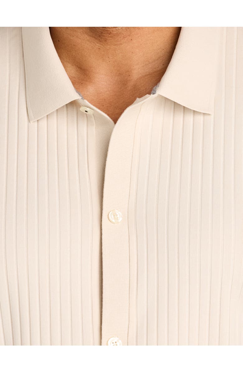 Perry Ellis Big & Tall Ribbed Jacquard Button-Front Polo Shirt, Alternate, color, Birch