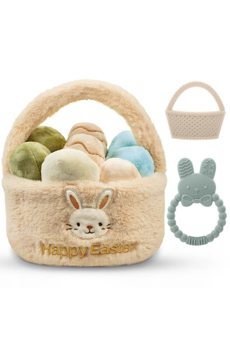 Your Baby トントンねずみ Easter Plush Basket and Baby Teethers 16-Piece Set | Nordstrom