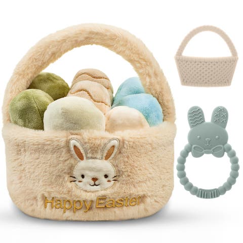 Easter Plush  Basket and Baby Teethers 13-Piece Set