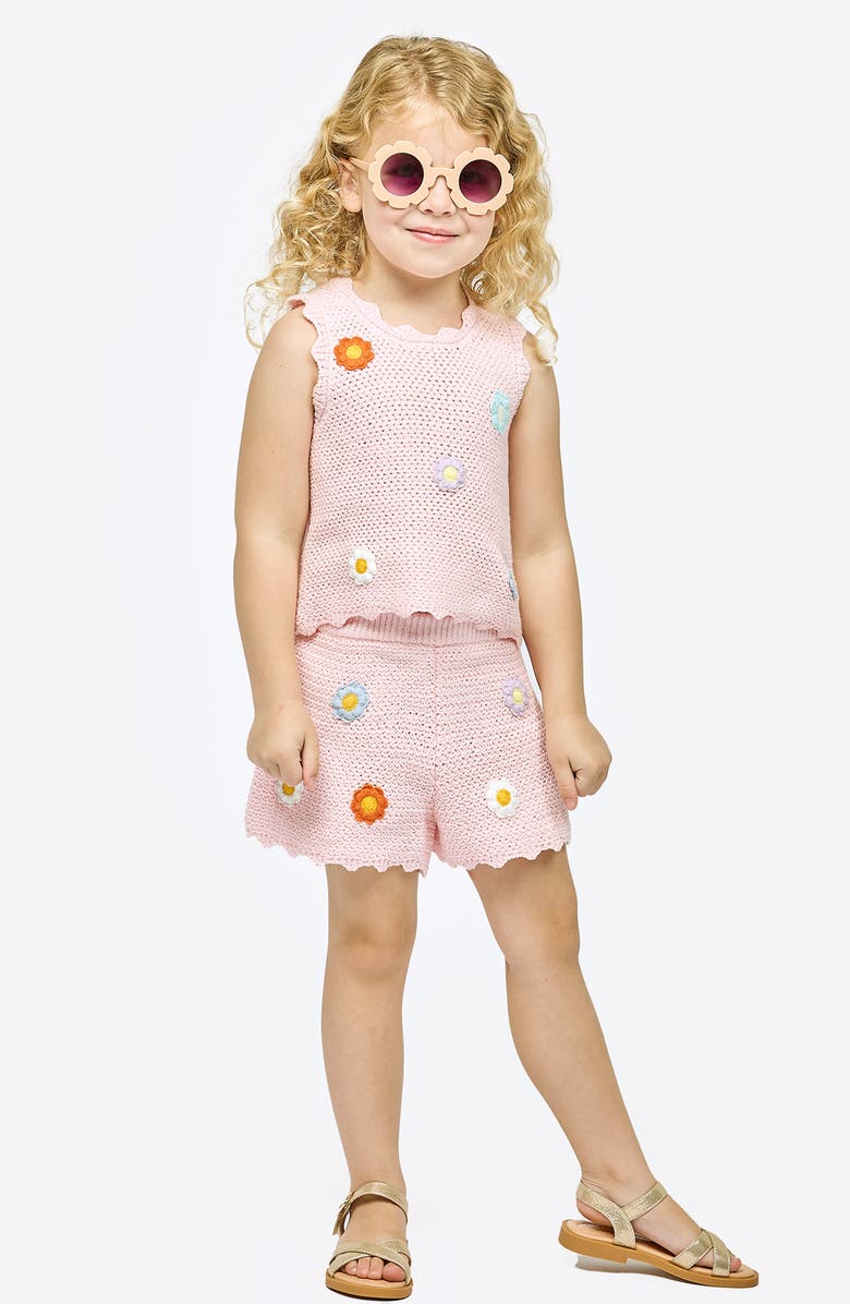 Baby Sara Kids' Embroidered Appliqué Open Stitch Tank, Alternate, color,