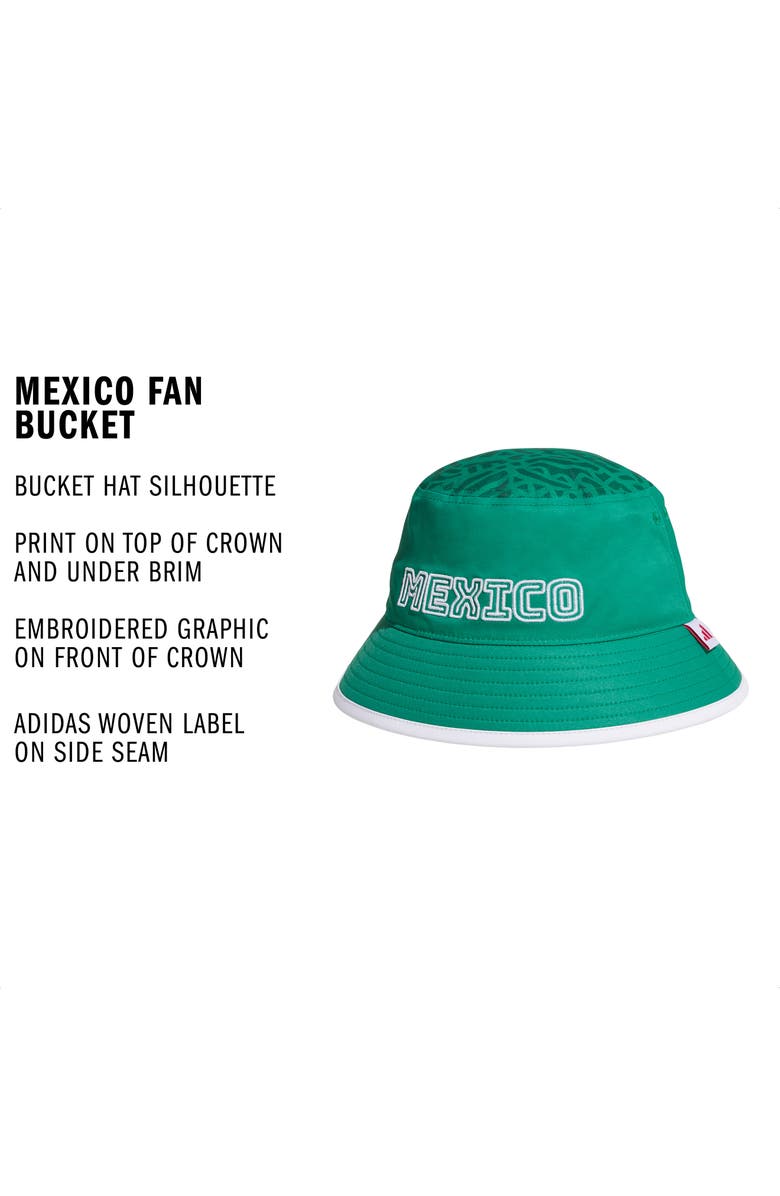 adidas Mexico Fan Bucket Hat, Alternate, color, Bold Green/ Dark Green/ White