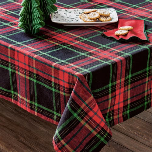 Tag Christmas Plaid Tablecloth In Multi