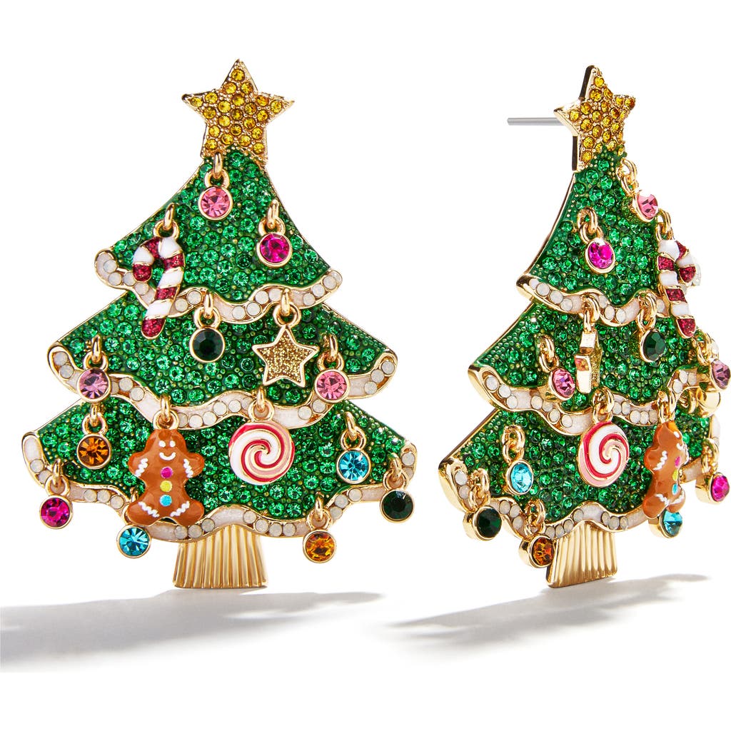 Baublebar Oh Glitzmas Tree Crystal Statement Earrings In Green
