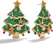 BaubleBar Oh Glitzmas Tree Crystal Statement Earrings